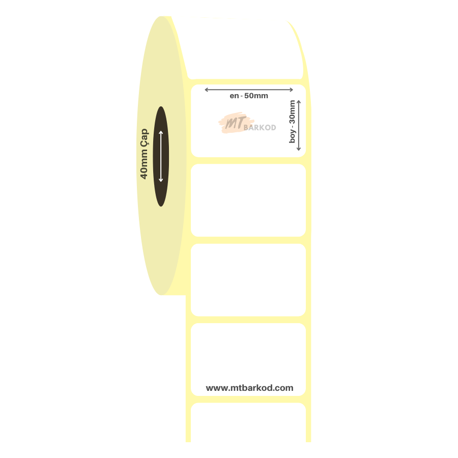 50 x 30 Lamine Termal Etiket