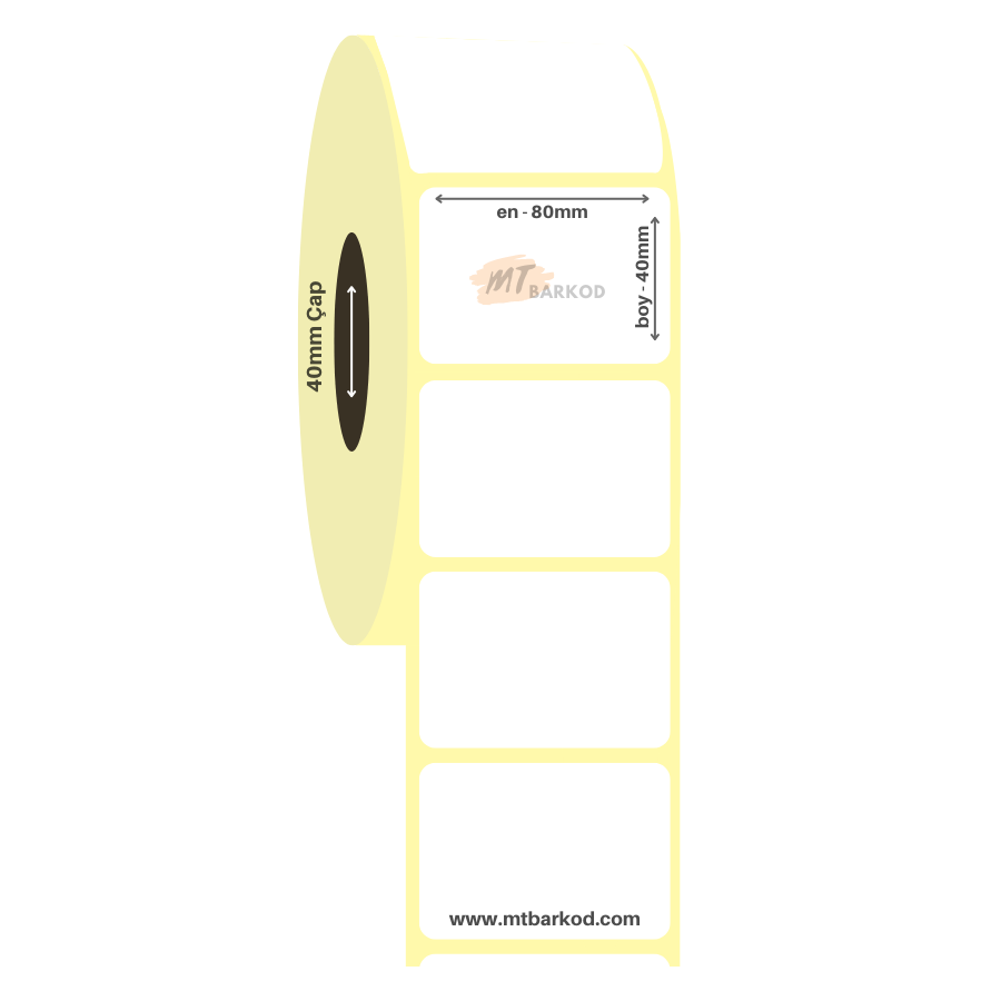 80 x 40 Lamine Termal Etiket