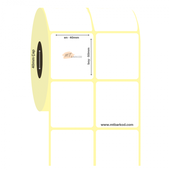 40x50 Yan Yana 2’li Kuşe Etiket | Yazıcı Etiketi